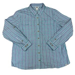 Duluth Trading Co Armachillo Plaid Button Up Shirt Womens XXL Cooling Outdoors‎
